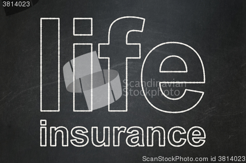 Image of Insurance concept: Life Insurance on chalkboard background