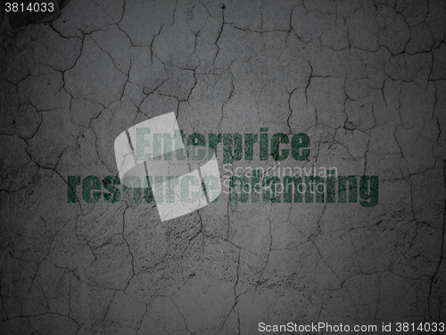 Image of Business concept: Enterprice Resource Planning on grunge wall background