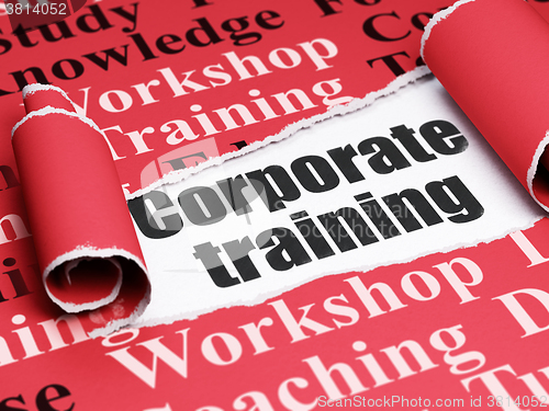 Image of Learning concept: black text Corporate Training under the piece of  torn paper