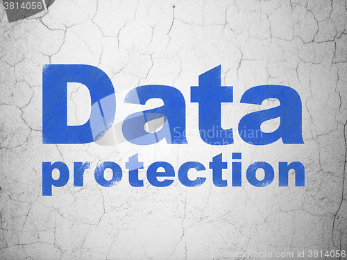 Image of Security concept: Data Protection on wall background