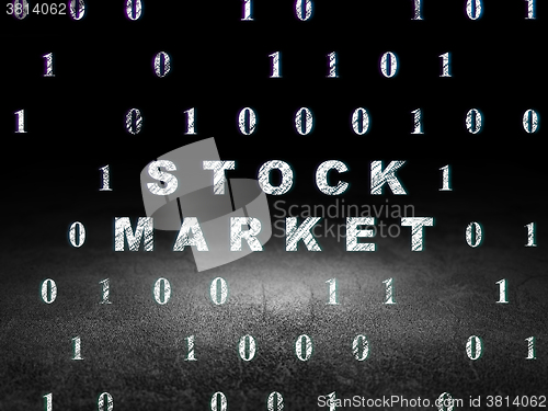 Image of Business concept: Stock Market in grunge dark room