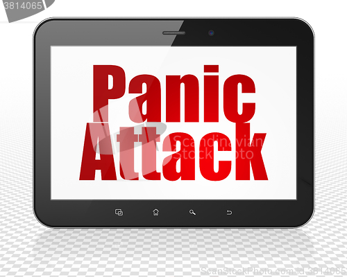 Image of Healthcare concept: Tablet Pc Computer with Panic Attack on display