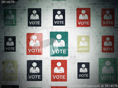 Image of Political concept: Ballot icons on Digital Paper background