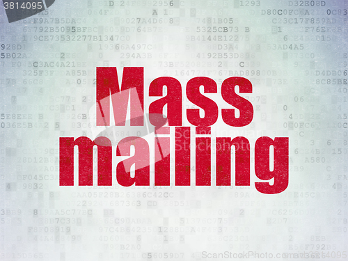 Image of Advertising concept: Mass Mailing on Digital Paper background