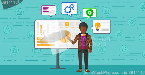 Image of Man presenting report.