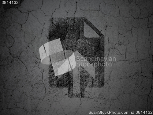 Image of Web design concept: Upload on grunge wall background