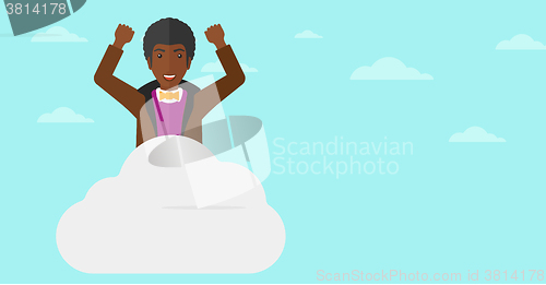Image of Man sitting on cloud.