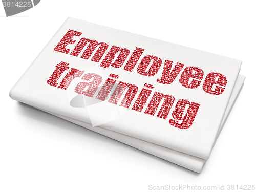 Image of Studying concept: Employee Training on Blank Newspaper background