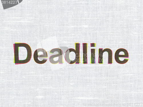 Image of Finance concept: Deadline on fabric texture background
