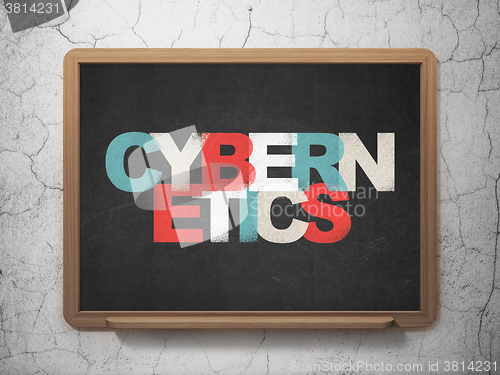 Image of Science concept: Cybernetics on School Board background