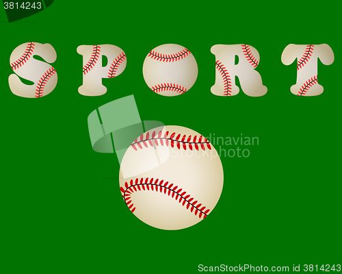 Image of baseball ball written word sport