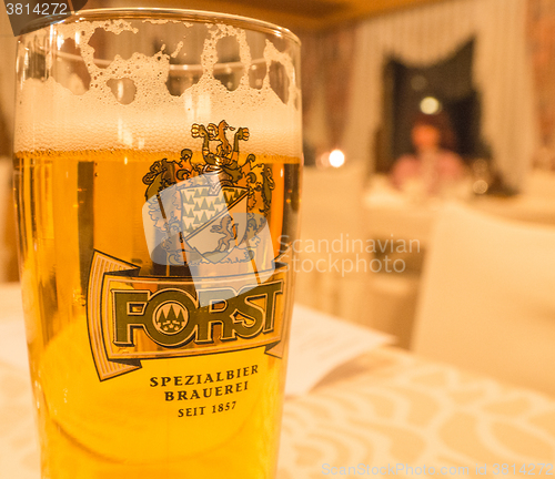 Image of A detail of Forst beer