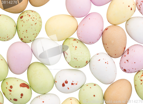 Image of Assorted colorful chocolate easter eggs isolated