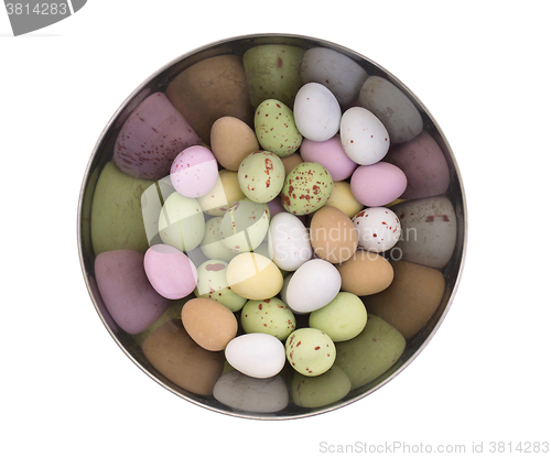 Image of Colorful chocolate easter eggs isolated