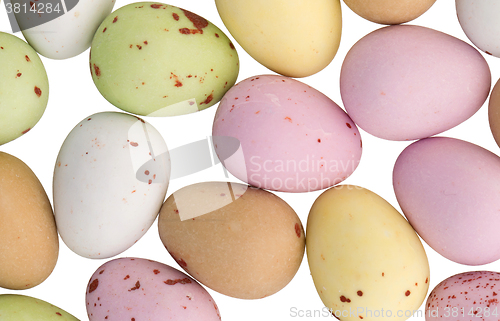 Image of Assorted colorful chocolate easter eggs isolated