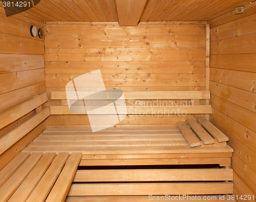 Image of Small home Finnish wooden sauna