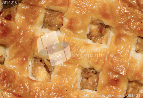 Image of Extreme close-up of a apple pie