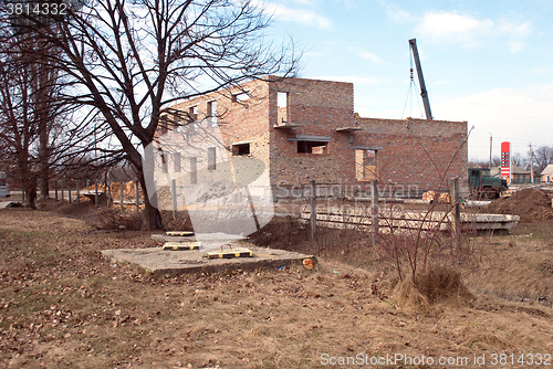 Image of construction of a brick building