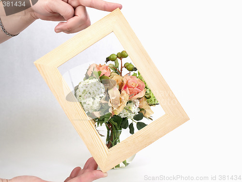 Image of Tan Framed Floral