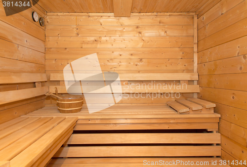 Image of Small home Finnish wooden sauna