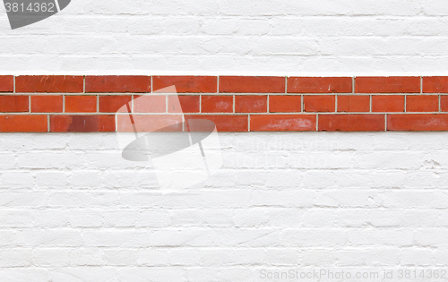 Image of Old vintage brick wall, red and white