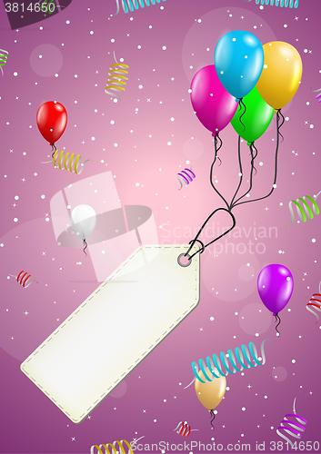 Image of background with balloons and confetti