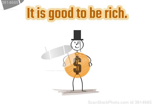 Image of rich man with coin
