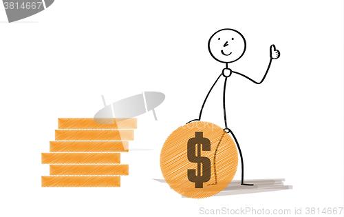 Image of rich man with coin