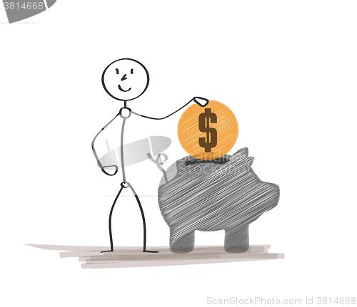 Image of rich man with coin