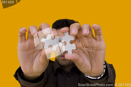 Image of Puzzle Man  (focus on the puzzle)