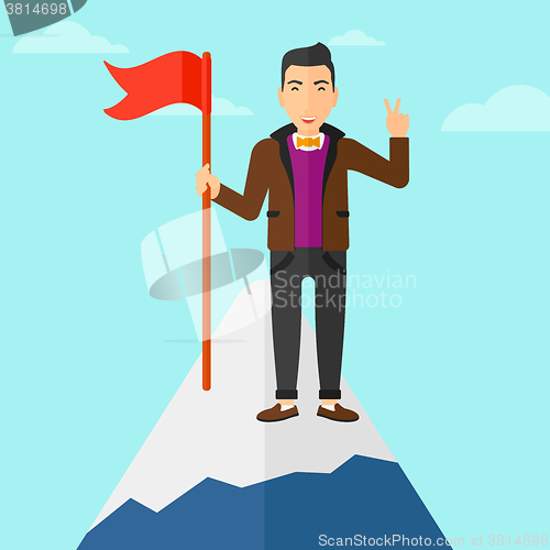 Image of Cheerful leader man.