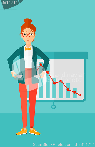 Image of Bancrupt business woman.