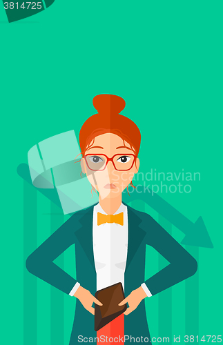 Image of Bancrupt business woman.