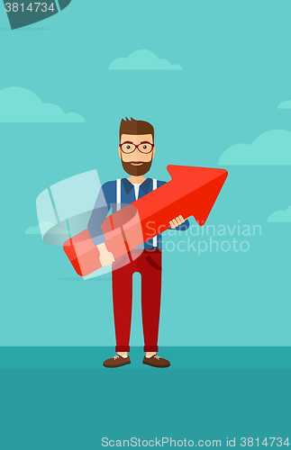 Image of Successful businessman with arrow up.