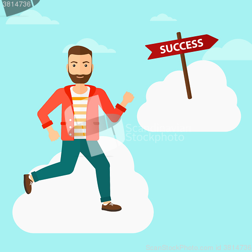 Image of Businessman moving to success.