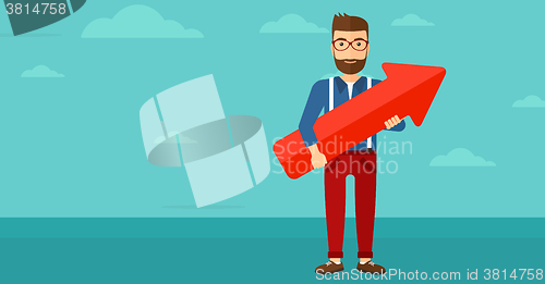 Image of Successful businessman with arrow up.