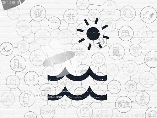 Image of Tourism concept: Beach on wall background