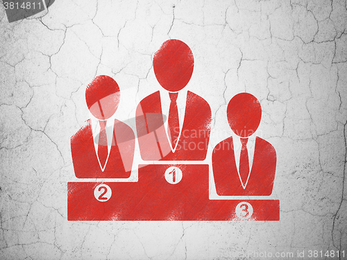 Image of Law concept: Business Team on wall background