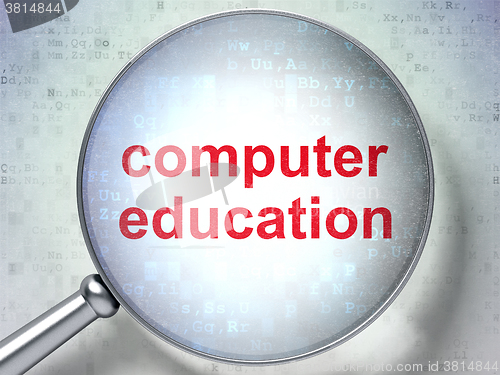 Image of Learning concept: Computer Education with optical glass