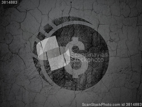 Image of Money concept: Dollar Coin on grunge wall background