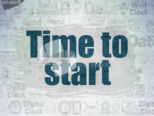 Image of Time concept: Time to Start on Digital Paper background