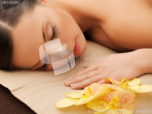 Image of beautiful woman in spa salon