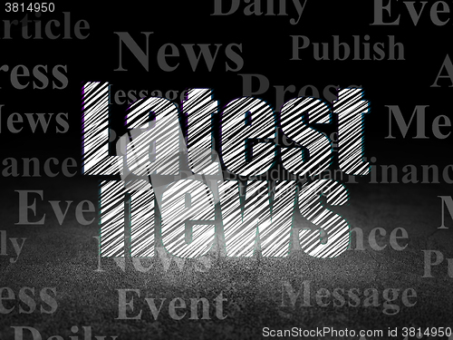 Image of News concept: Latest News in grunge dark room