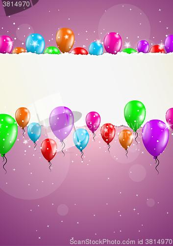 Image of backgroud with balloons and torn paper