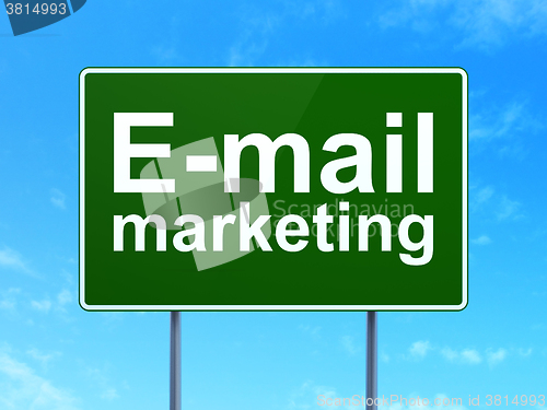 Image of Advertising concept: E-mail Marketing on road sign background