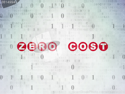 Image of Finance concept: Zero cost on Digital Paper background