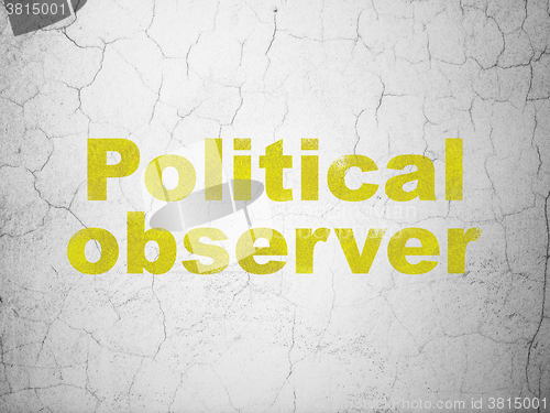 Image of Politics concept: Political Observer on wall background