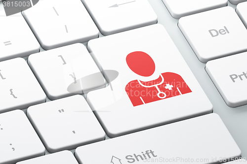 Image of Health concept: Doctor on computer keyboard background