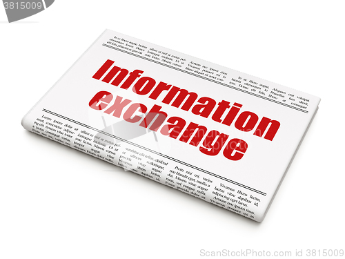 Image of Data concept: newspaper headline Information Exchange