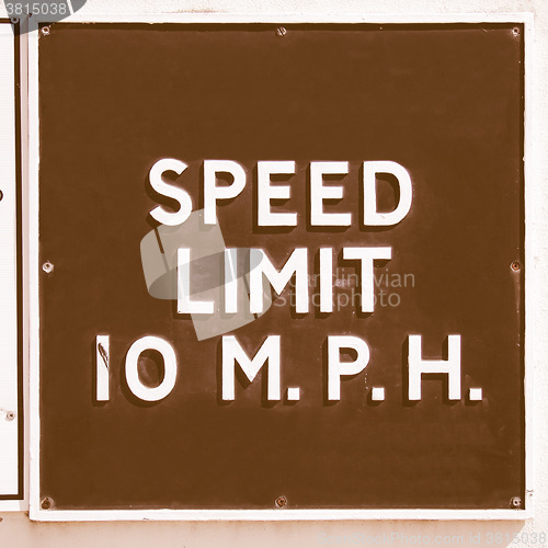 Image of  Speed limit sign vintage